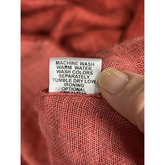 Flax Linen Dress Tunic Brick Red Size Medium Flowy Lagenlook Lightweight Natural - Picture 5 of 9
